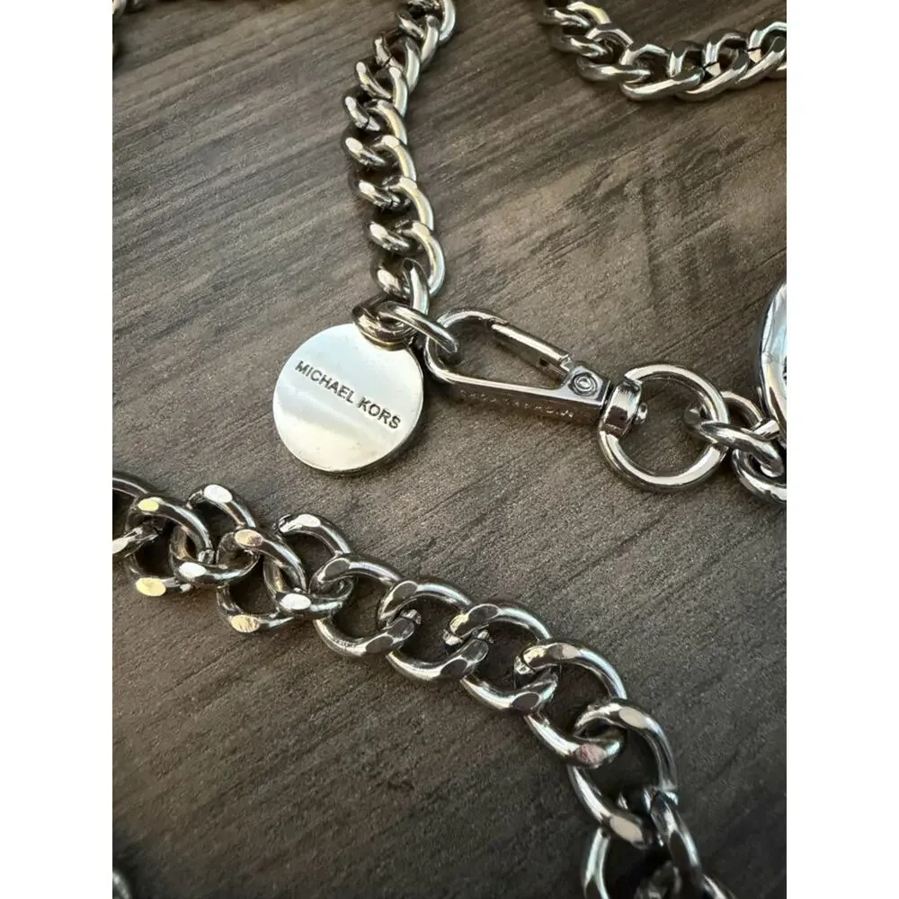 Michael Kors Silver tone chain link Belt #671 new without tag 40”